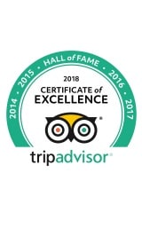 TripAdvisor Certificate of Excellence, Hall of Fame 2018