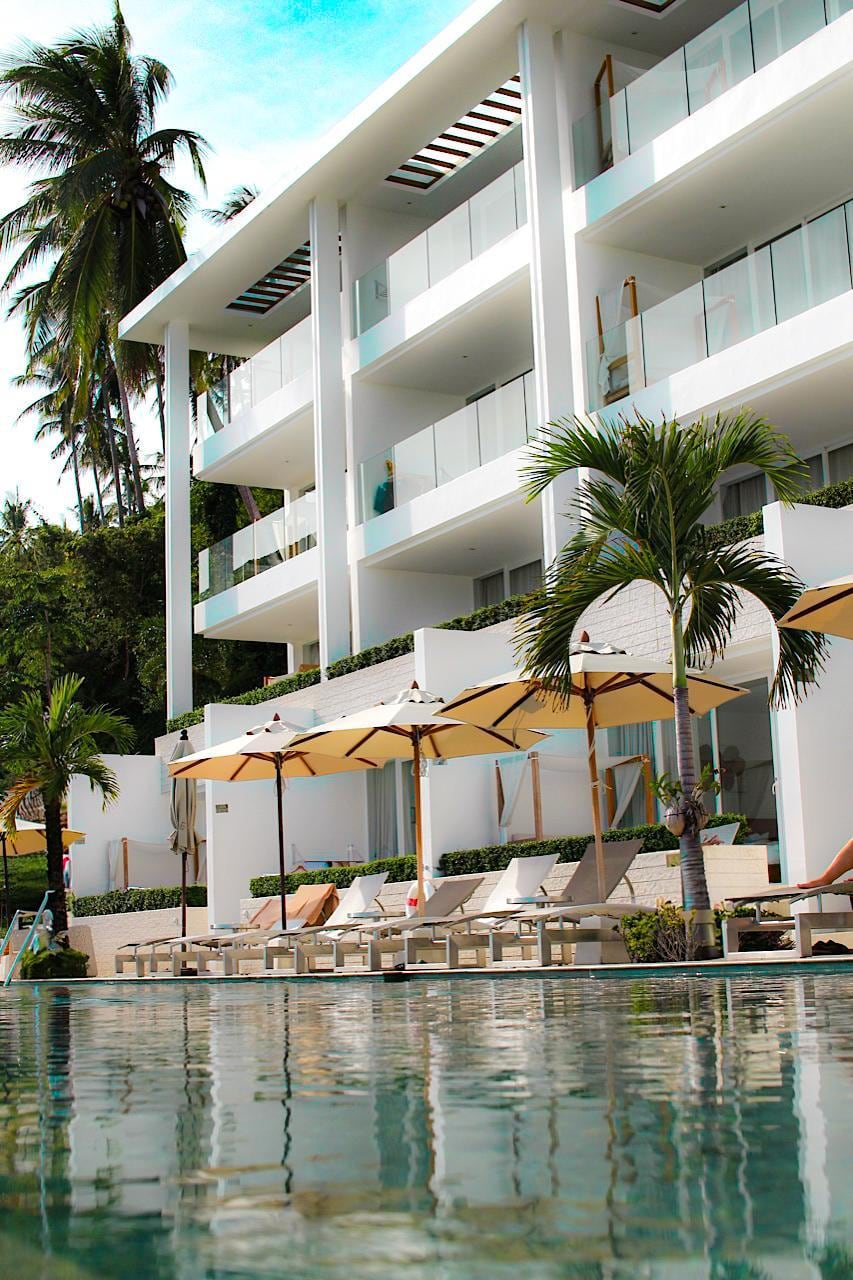 CODE's four floors of balconies seen from the water