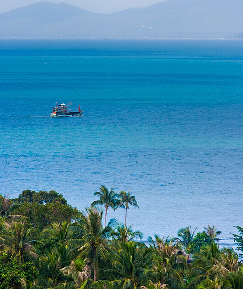 Koh Samui's north coast from the air