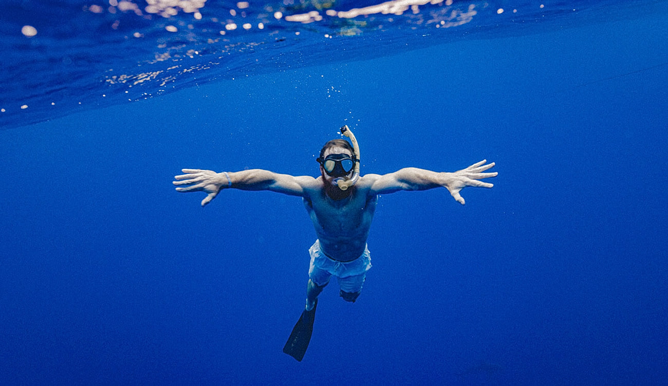 Snorkelling in clear water