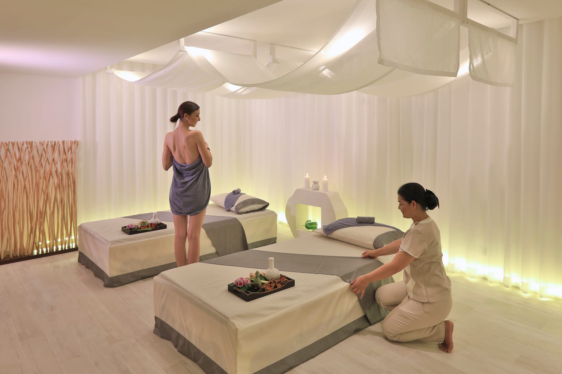 Candlelight in a treatment room